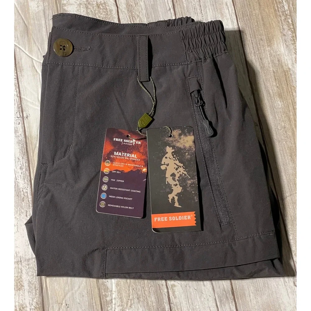 Free Soldier women's tactical‎ Shorts Water Resistant Hiking NEW size 6 gray